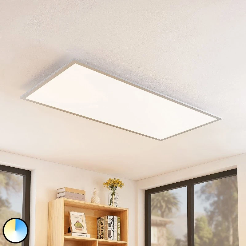 Lindby Zento Plafoniera LED CCT con Telecomando Bianco/Argento