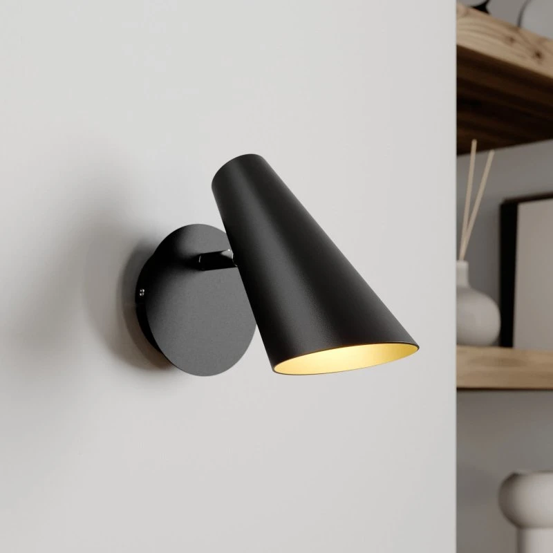Lucande Applique da Parete Wibke Nero e Oro