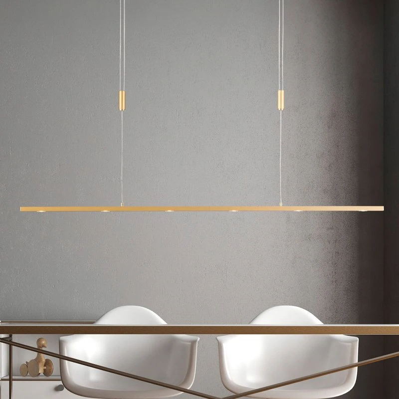 Lampada a sospensione Quitani Tolu in ottone, 119 cm