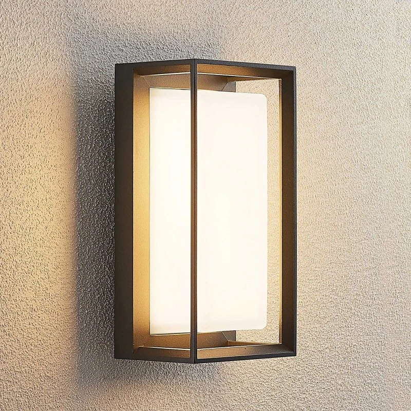 Arcchio Applique da esterno LED Ismera - Antracite/Opale IP65