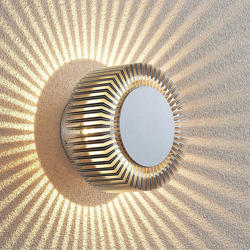 Lucande Applique da esterni LED Keany, Metallo, Ø 16 cm, IP54