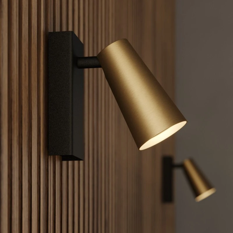 Lucande Angelina Applique da Parete in Ottone e Nero