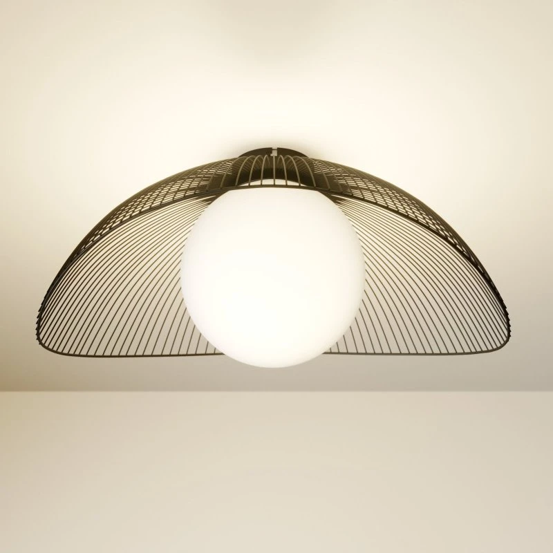 Plafoniera Lindby Fabronia Opal/Black