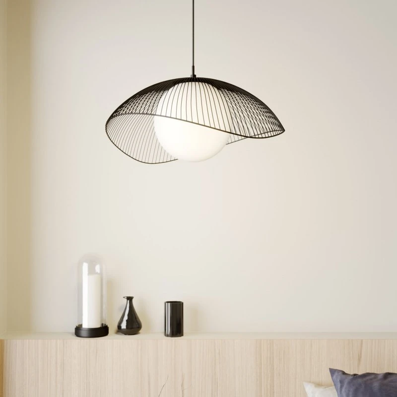 Lindby Fabronia Lampada a Sospensione Opal/Black