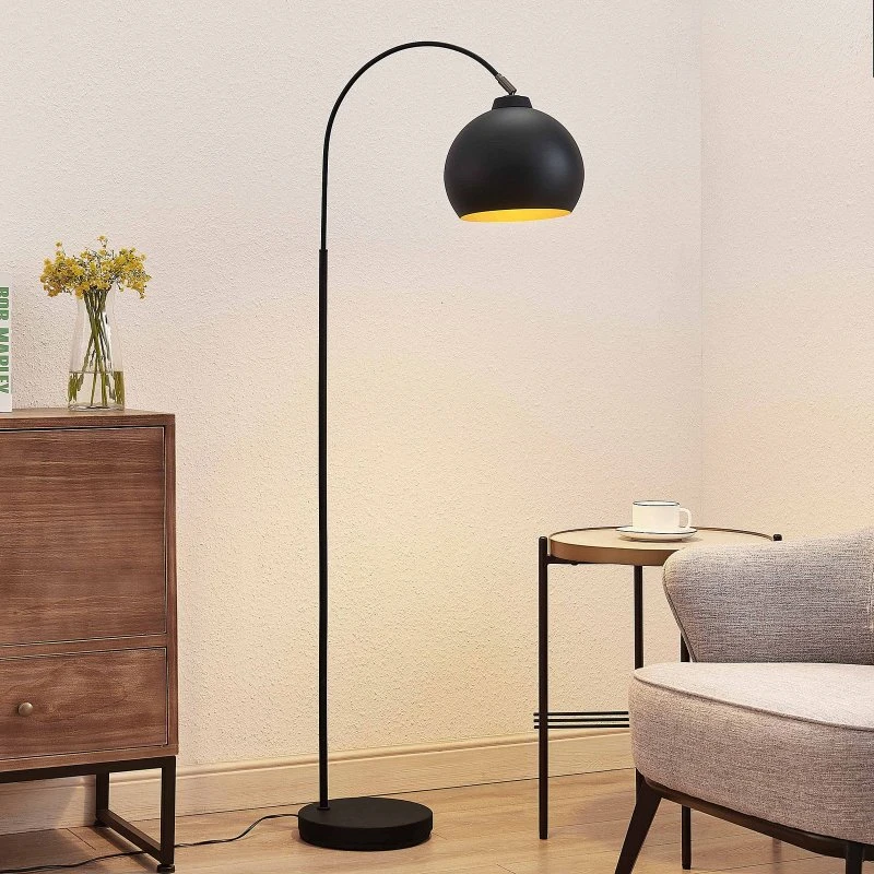 Lindby Minali Piantana ad Arco Nero e Oro