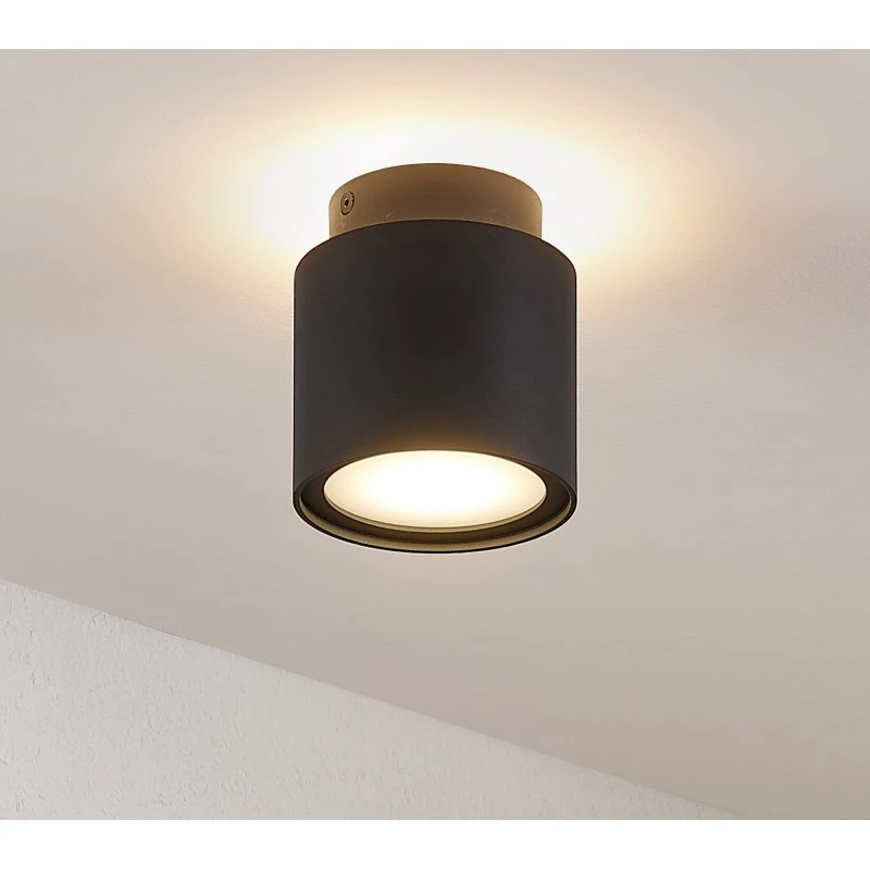 Walisa Plafoniera Arcchio Nero con Diffusore Satinato