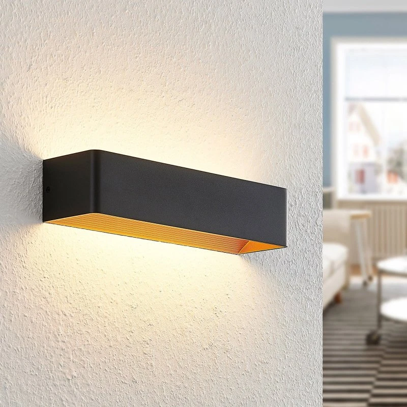 Arcchio Applique a LED Karam, 37 cm, Nero e Oro