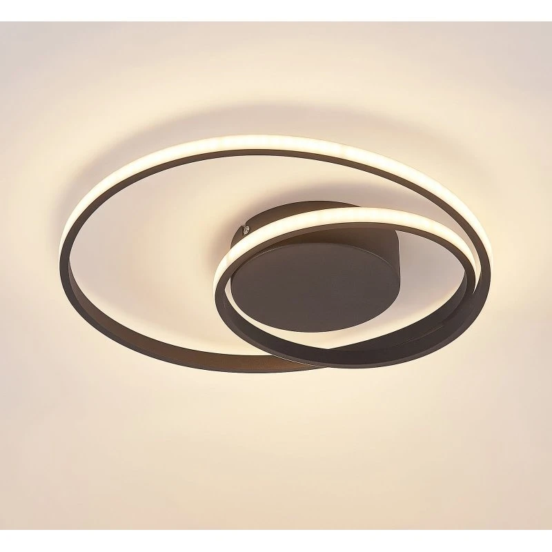 Lindby Emisua Plafoniera LED CCT Dimmerabile Nera