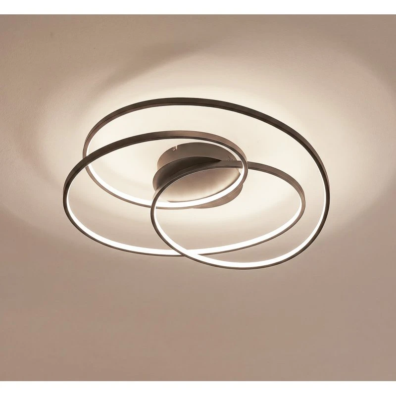 Plafoniera LED Lindby Kateryna Nera Ø 60 cm Dimmerabile