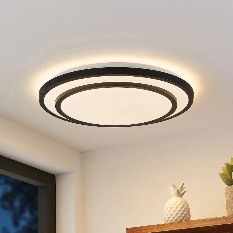 Lindby Essina Plafoniera LED Dimmerabile CCT Black/White