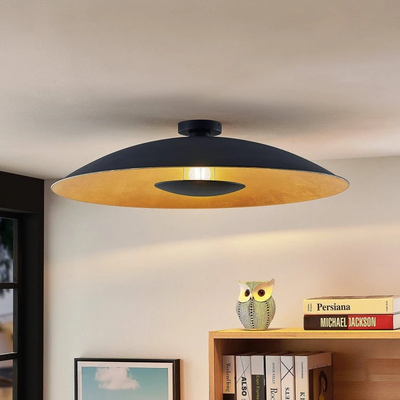 Lindby Plafoniera Narisara Ø 80 cm, Nero-Oro