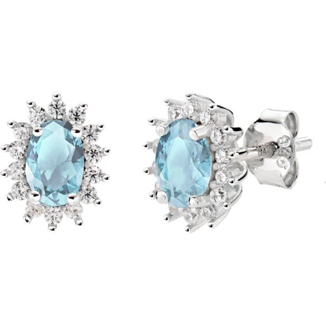 Amen Orecchini Mini Royal Lady Zircone Rosso Ciliegia