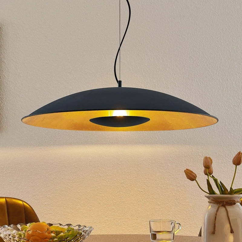 Lindby Narisara Lampada a Sospensione Ø80 Nero/Oro