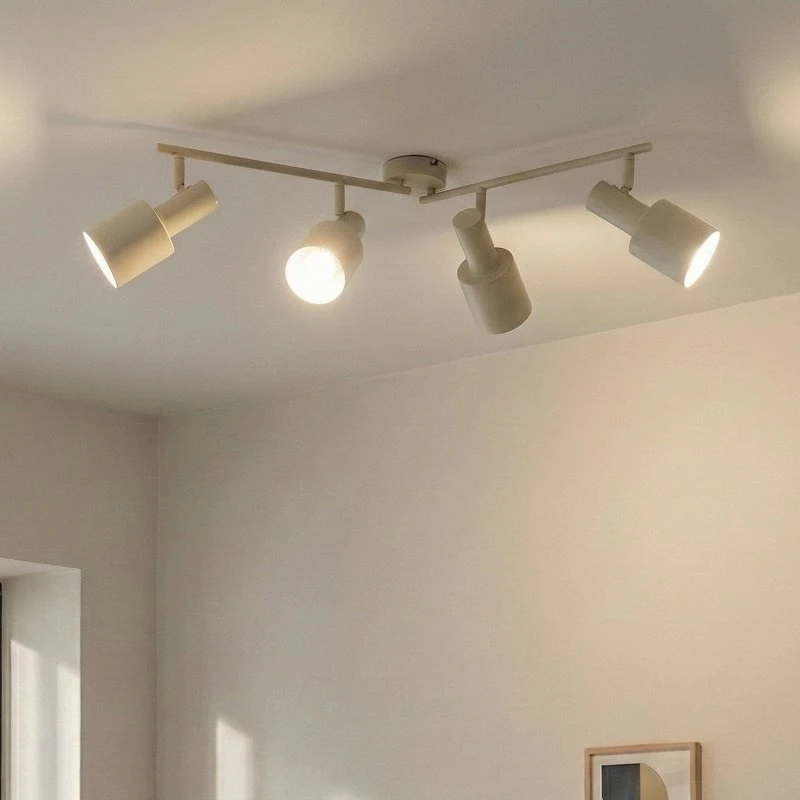 Faretto da soffitto Lindby Ovelia beige, 4 luci, 80 cm
