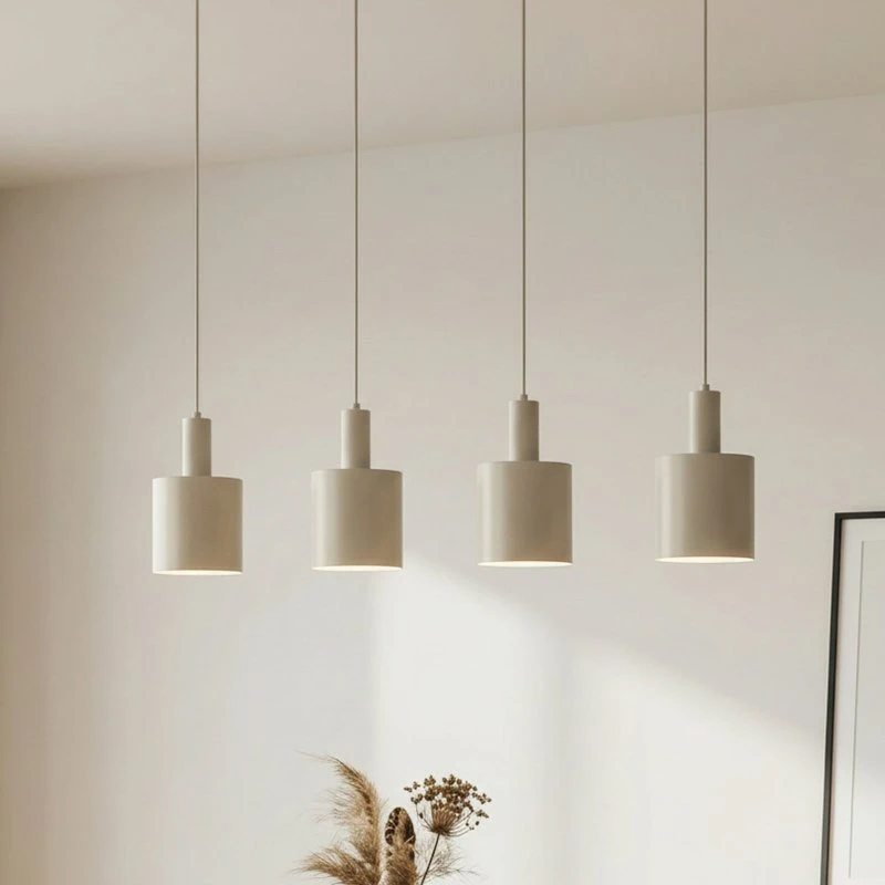 Lindby Ovelia 4 Lampada a Sospensione Beige in Metallo