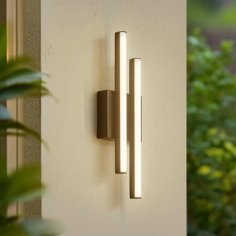 Applique da esterno LED Lindby Abelia, Nera, Alluminio e Acciaio