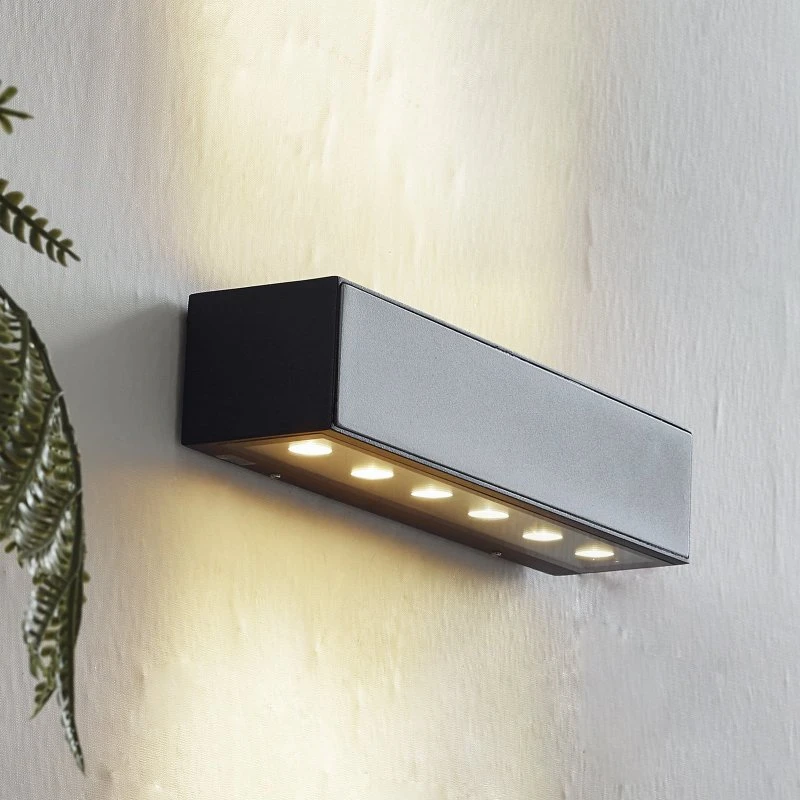 Lucande Applique da esterno LED Selim 30cm, Nera, Alluminio