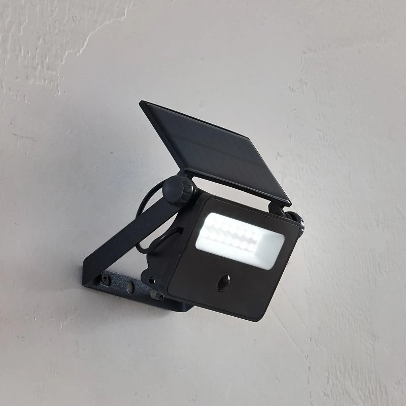 Lindby Rikard Applique LED Solare in Acciaio Inox Nero