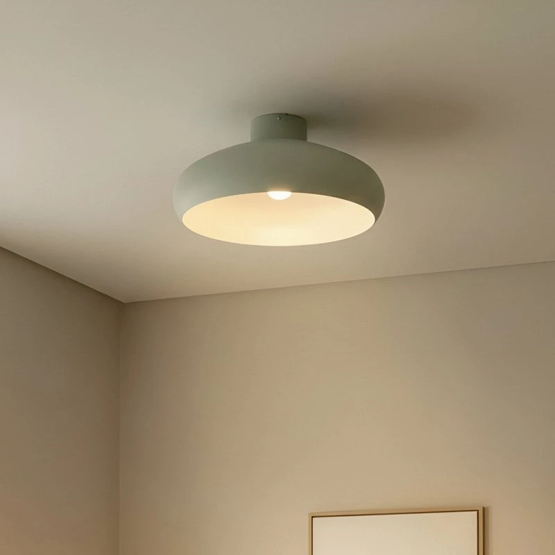 Plafoniera Lindby Elover Verde Chiaro - Metallo, Ø 45 cm