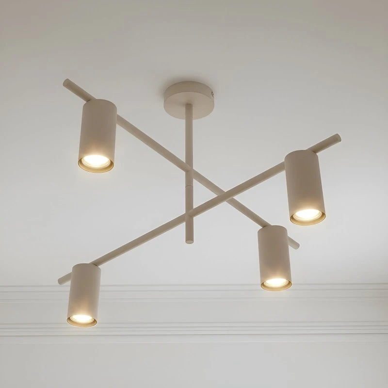 Lindby Marilou Plafoniera Beige - 4 Luci - Ø 70 cm