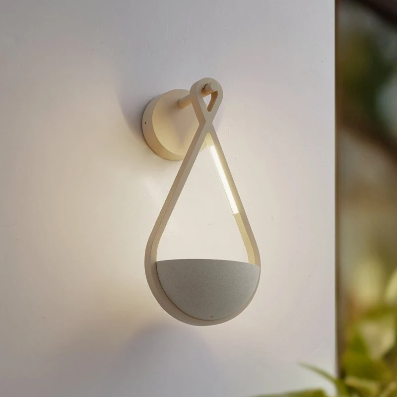 Lucande Applique da Esterno LED Florka in Cemento con Fioriera