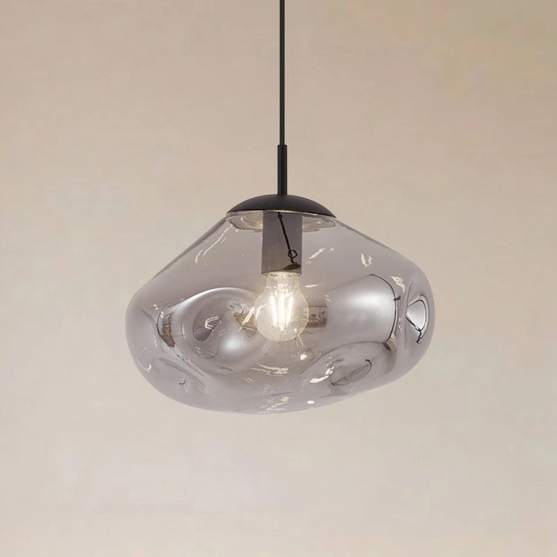 Lindby Lelia Lampada a Sospensione in Vetro Grigio Fumo Ø 35 cm