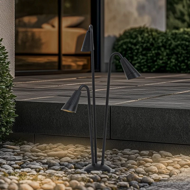 Lindby Lampione Sorvete 3 Luci Nero 83 cm