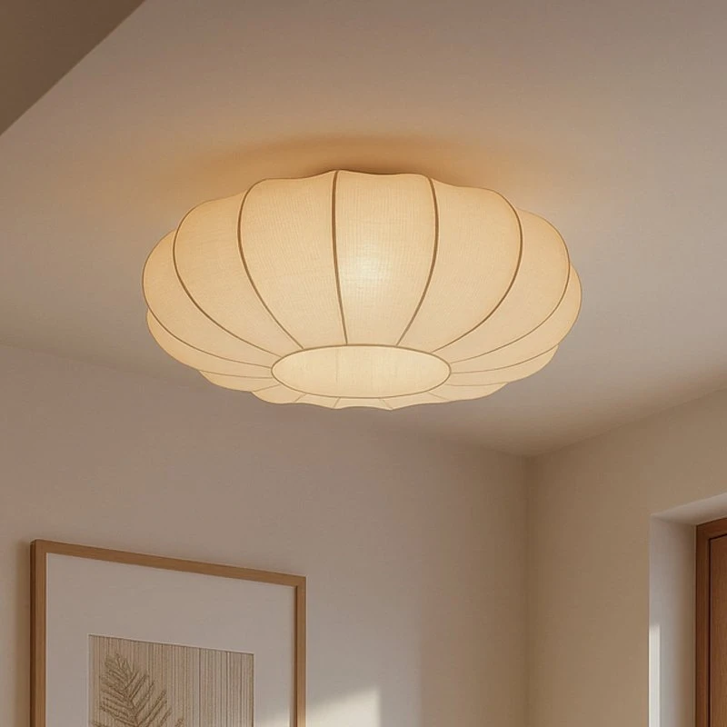 Lindby Plafoniera Helin beige in tessuto Ø 60 cm, 3 x E27