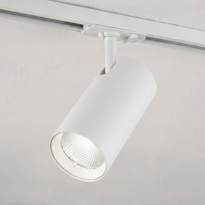 Faretto a binario LED Lindby Linaro, Bianco, Ø 7 cm, Alluminio