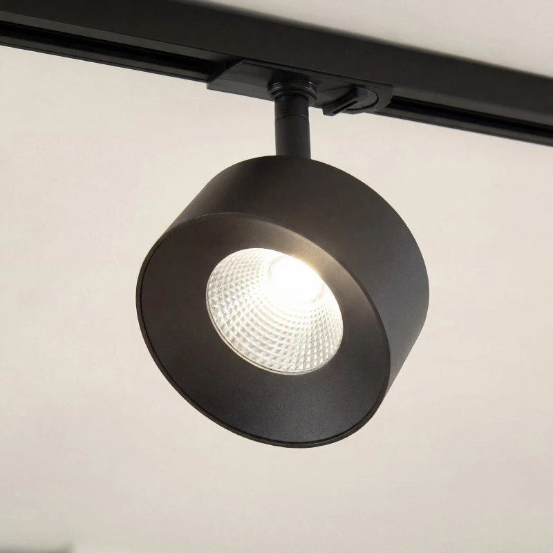 Faretto a binario LED Lindby Linaro, nero, Ø 9,5 cm, 3.000 K