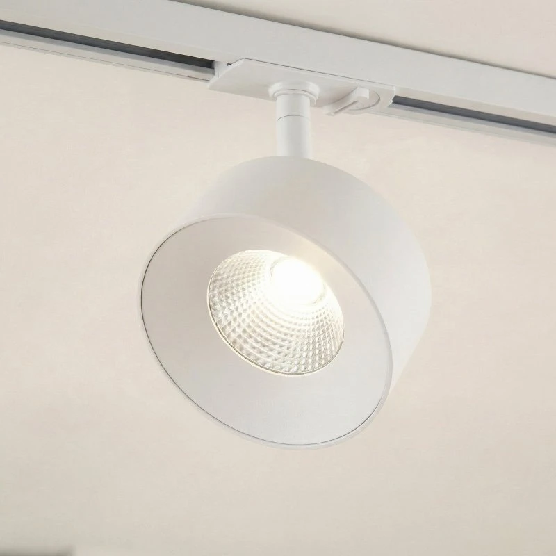 Faretto a binario LED Lindby Linaro, bianco, Ø 9,5 cm, 3.000 K