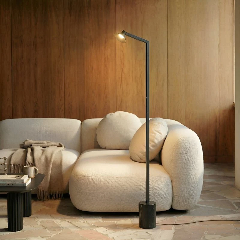 Lucande Piantana LED Steve, 130 cm, Nera, Dimmerabile