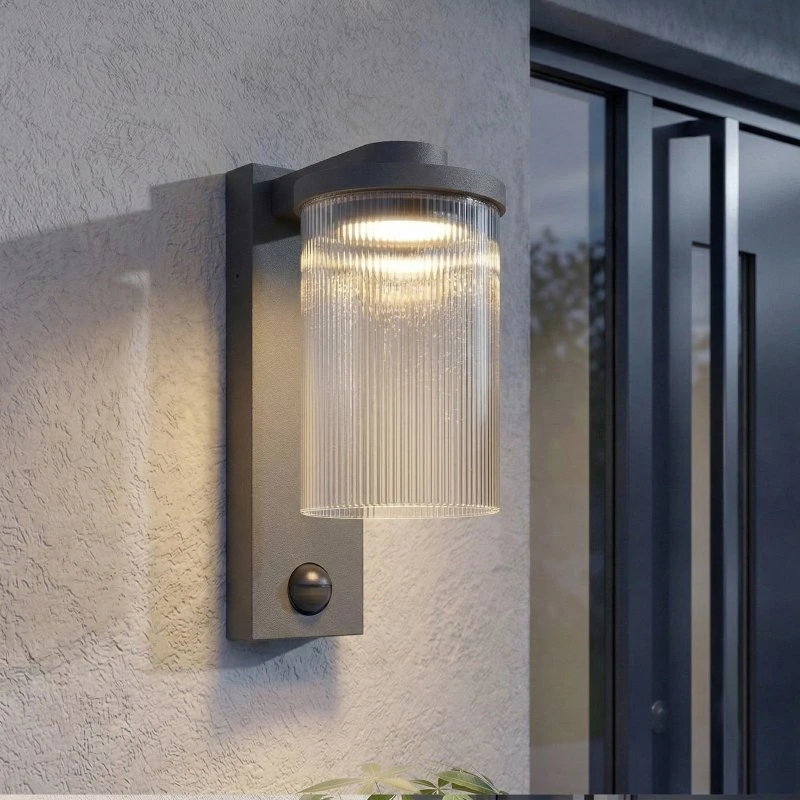 Lucande Applique da esterno LED Beelia con sensore, Antracite