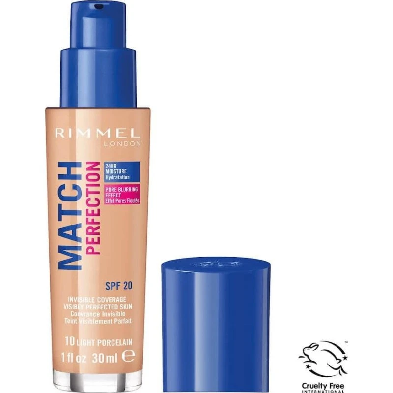 Rimmel Match Perfection Fondotinta 010 Light Porcelain SPF20 30ml