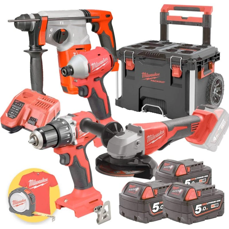 Milwaukee Kit M18 BLPP4-503 4 Elettroutensili + Trolley