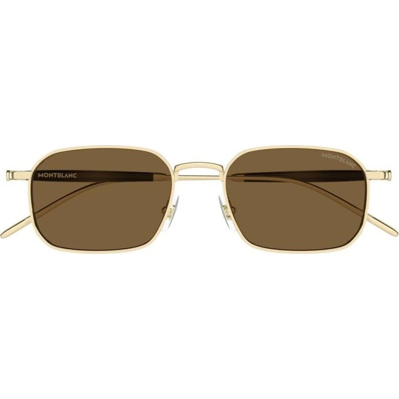 Montblanc MB0441S Occhiali da Sole Uomo Squadrati Oro e Marrone