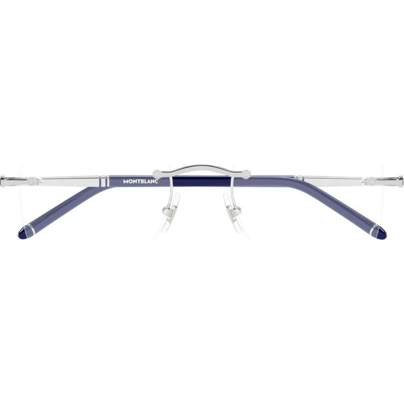Montblanc MB0444O Occhiali da Vista Squadrati in Metallo Argento
