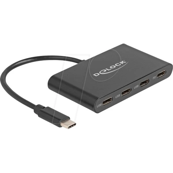 Delock Hub USB 3.1 a 3 porte USB-C, PD 100W