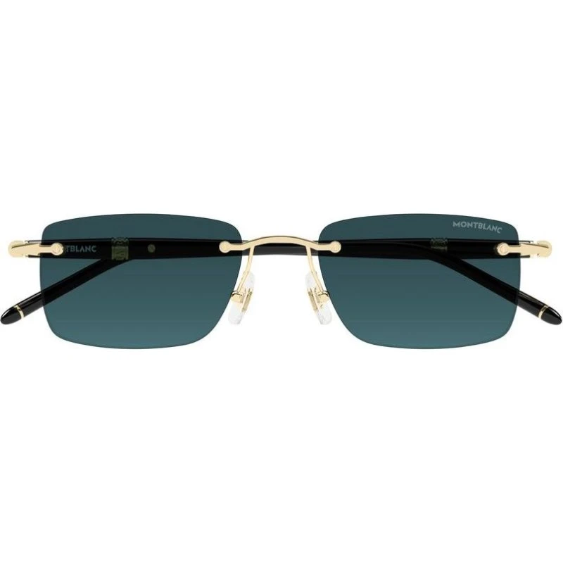 Montblanc MB0344S Occhiali da Sole Uomo Oro e Verde 54mm