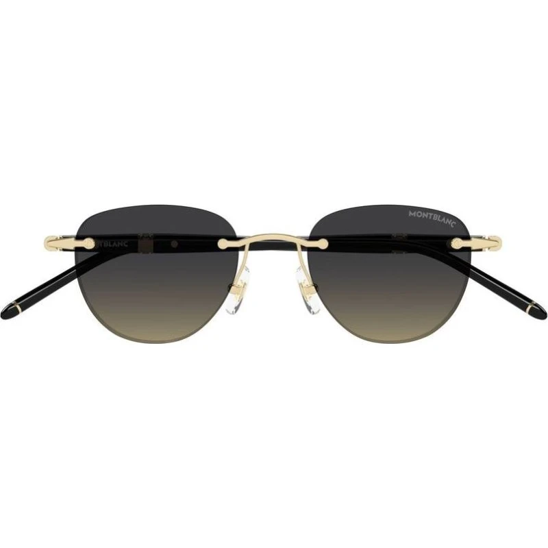 Montblanc MB0412S Occhiali da Sole Uomo Oro e Arancione Rotondi