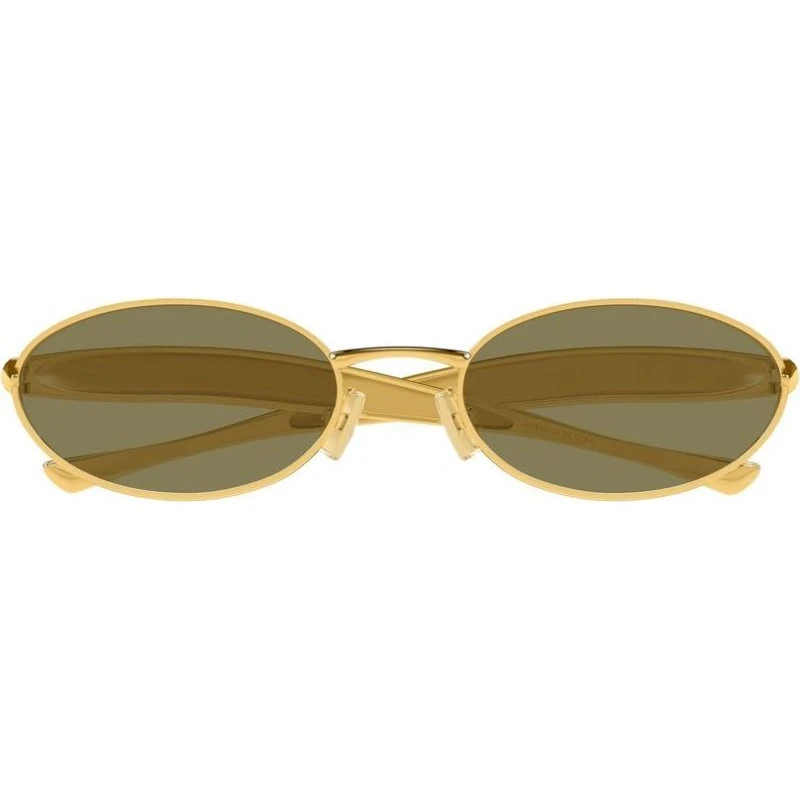 Bottega Veneta BV1386S Occhiali da Sole Ovali Oro e Verde