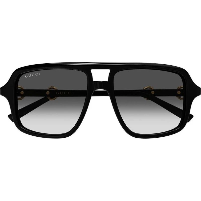 Gucci GG2052S Occhiali da Sole Donna Pilot Nero Grigio 53mm