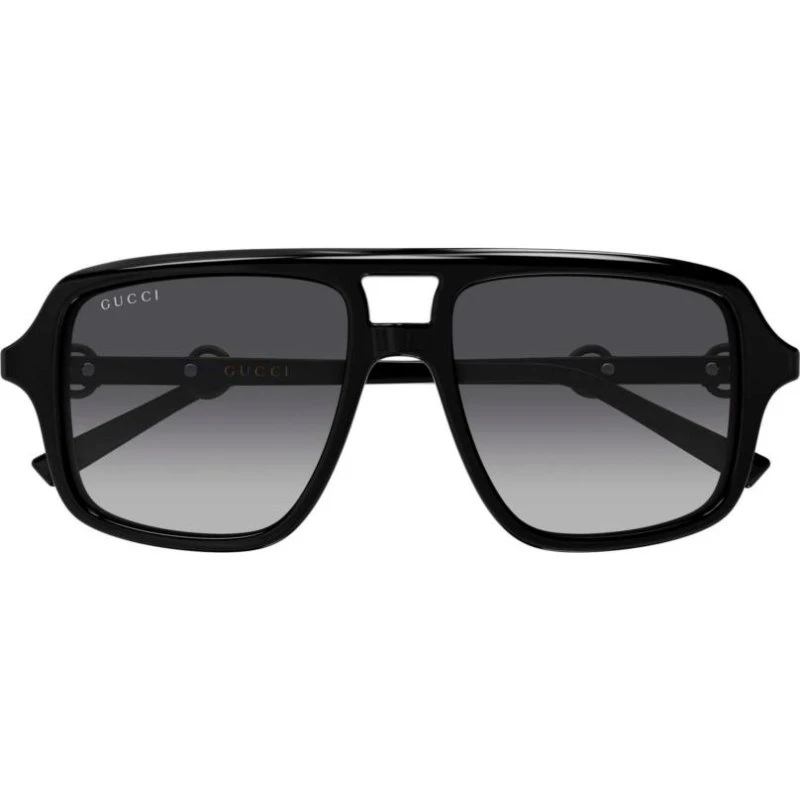 Gucci GG2052S Occhiali da Sole Donna Pilot Nero Grigio 53mm