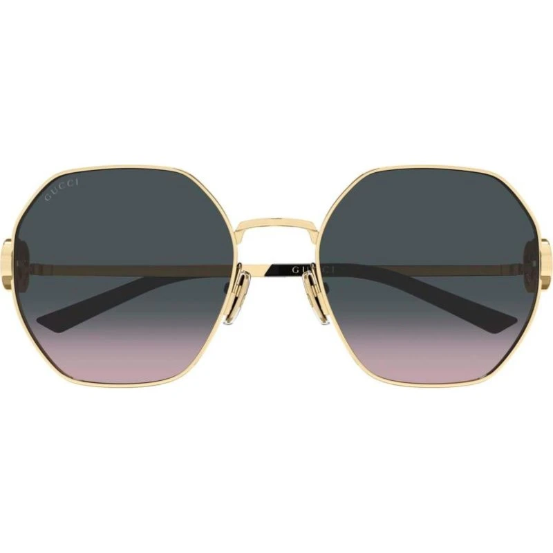 Gucci GG2046S Occhiali da Sole Geometrici Oro e Grigio 58mm