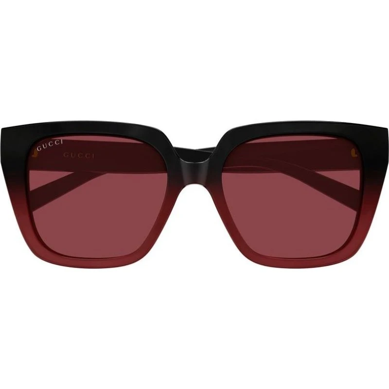 Gucci GG2102S Occhiali da Sole Farfalla Nero e Rosso 54mm