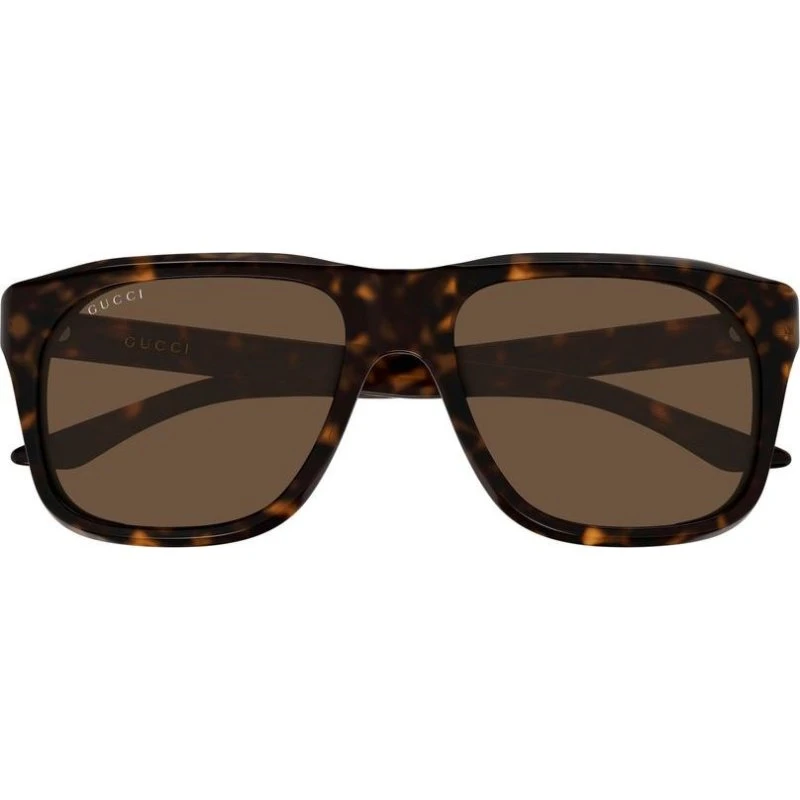 Gucci GG2077S Occhiali da Sole Uomo Squadrati Avana Marrone 55mm