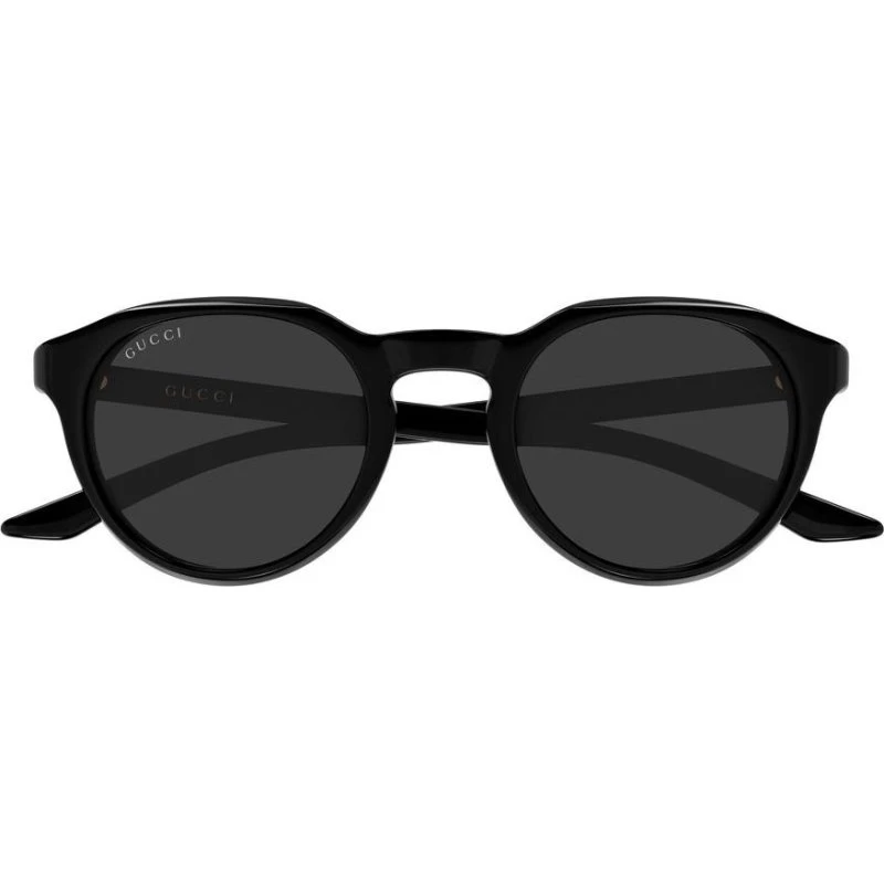 Gucci GG2079S Occhiali da Sole Uomo Neri Rotondi con Lenti Grigie
