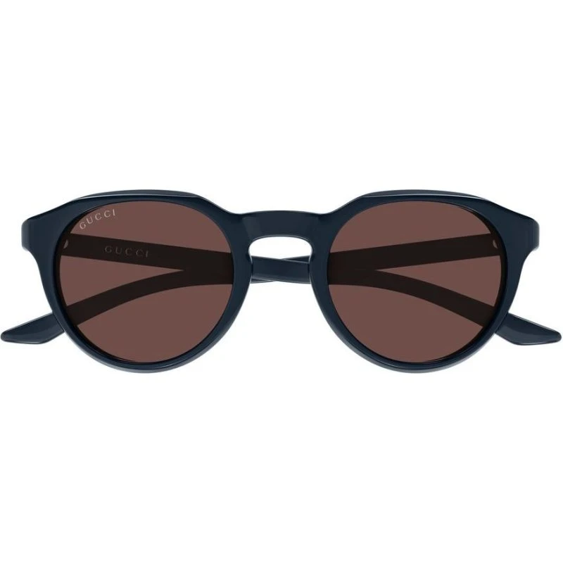 Gucci GG2079S Occhiali da Sole Uomo Blu e Marrone Rotondi