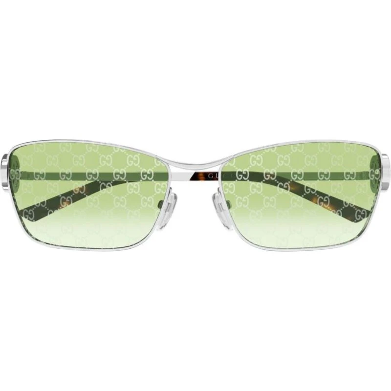 Gucci GG2045S Occhiali da Sole Cat-Eye Argento con Lenti Verdi 58mm