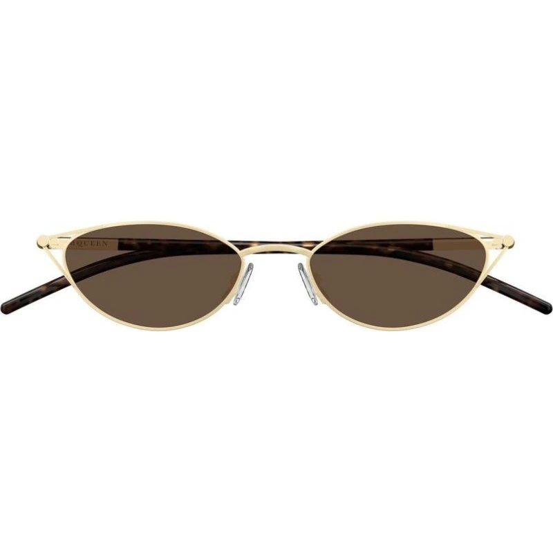 Alexander McQueen Occhiali da Sole Cat-Eye AM0563S Oro e Marrone